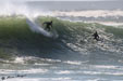 An unidentified surfer drops in on a meaty one. Photo: