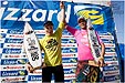 Antonio Bortoletto lifts the arm of the winner of the Lizzard Nandos Surf Pro, Mr Royden Bryson. Photo: Kelly Cestari