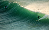 Setting the rail and lining up for the backdoor barrel of the year, Hoekwil, Cape. Monday 9th March 2009. Photo: Jason van Greunen