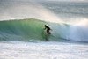 Another Durbanite, Keith Rowe-Wilson, sneaking a little DK barrel on the inside, Hoekwil, Cape. Monday 9th March 2009. Photo: Pierre Marqua