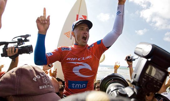 An ecstatic Slater proves he's still the main man. Photo: ASP / Kirstin