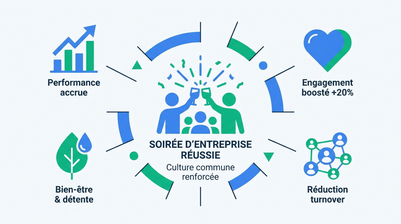 Bénéfices clés d'une soirée d'entreprise réussie