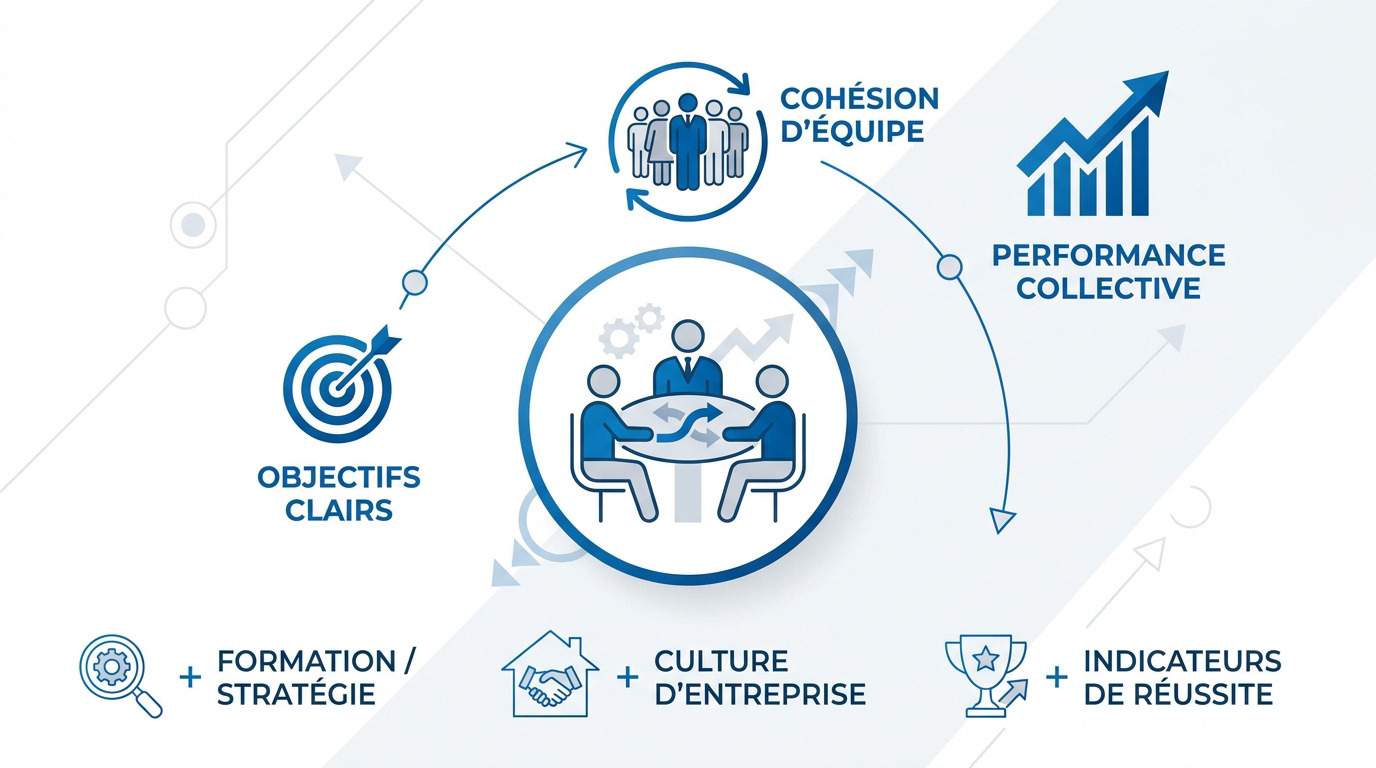 Infographie présentant les clés du succès pour l'organisation d'un séminaire d'entreprise performant