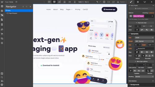 Typography - Cloudly X Webflow Template