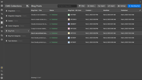 CMS Collection - Cloudly X Webflow Template
