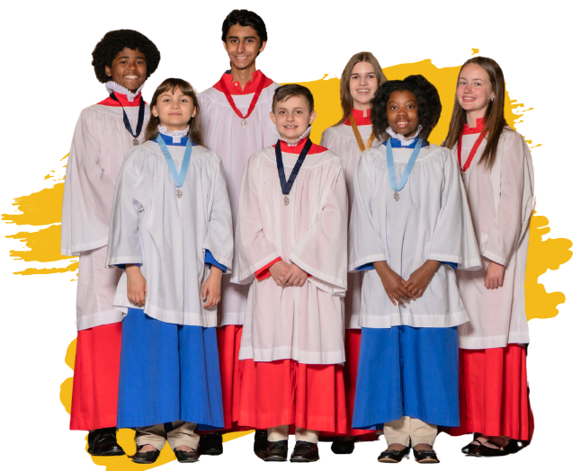 Three children standing and laughing