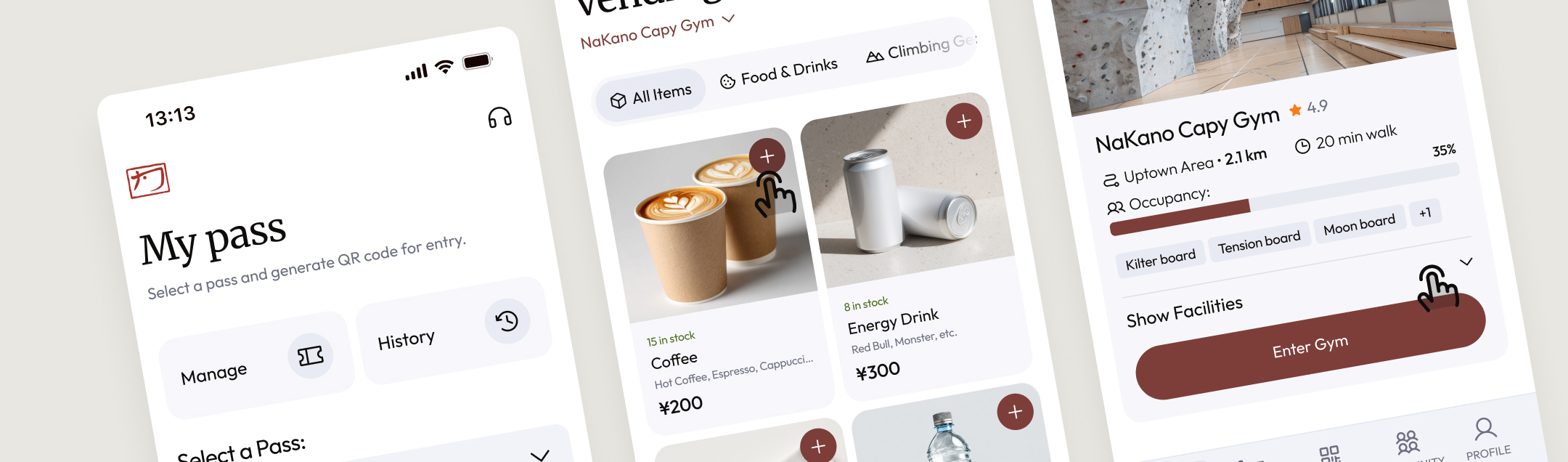 Capybara Climbing Gym App Design
