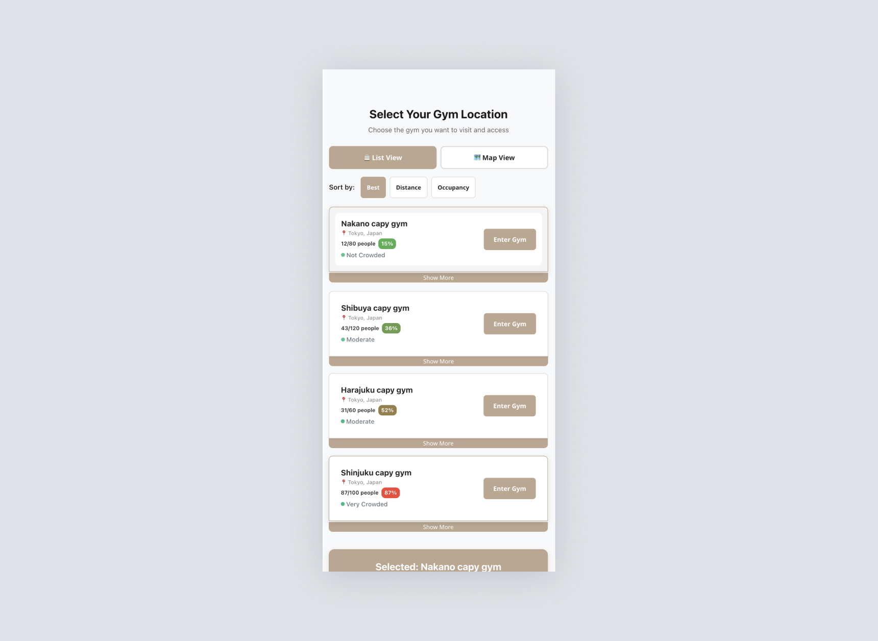 Capybara Climbing Gym App Design