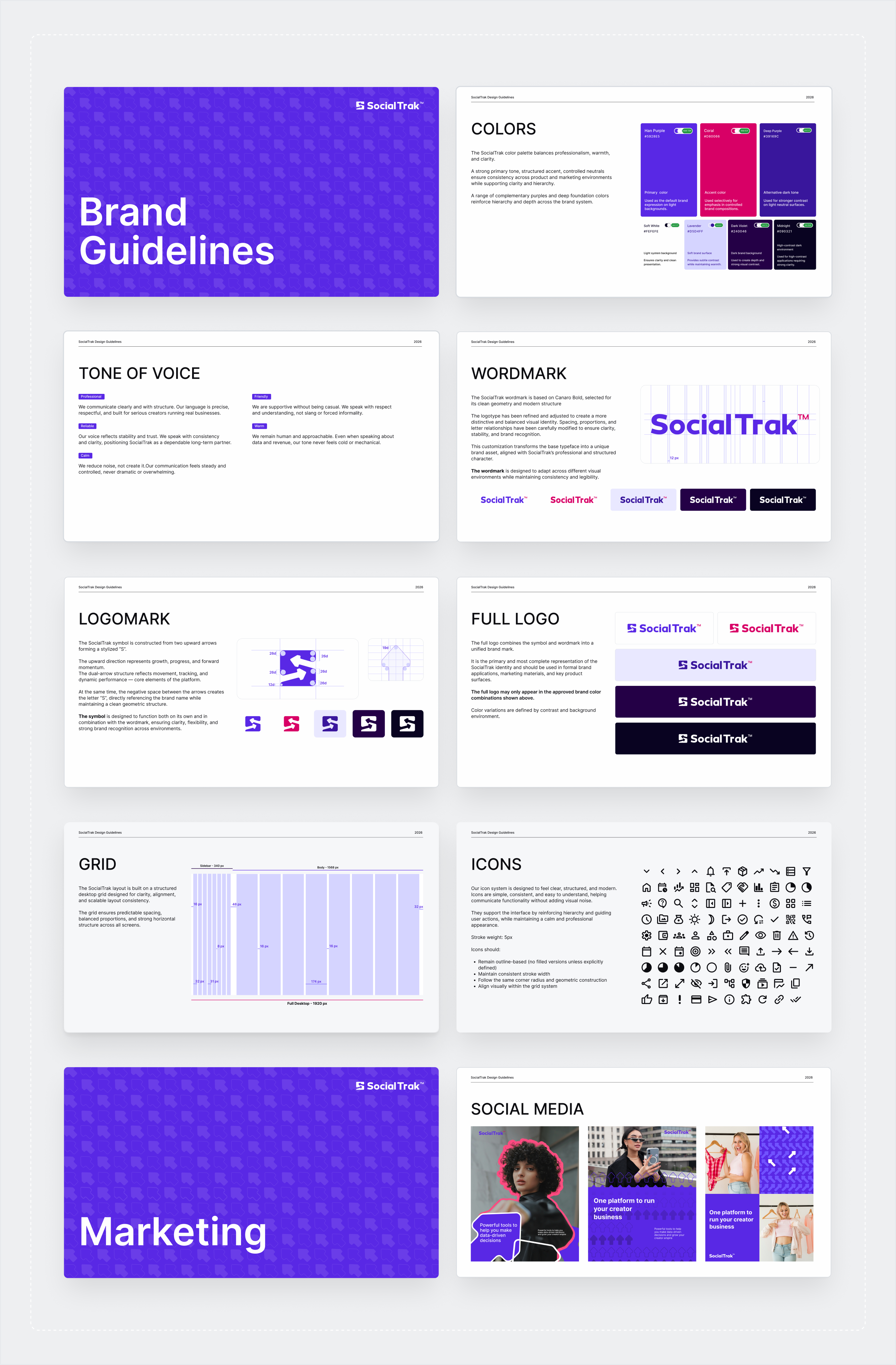 Branding for SocialTrak SaaS Analytics Platform