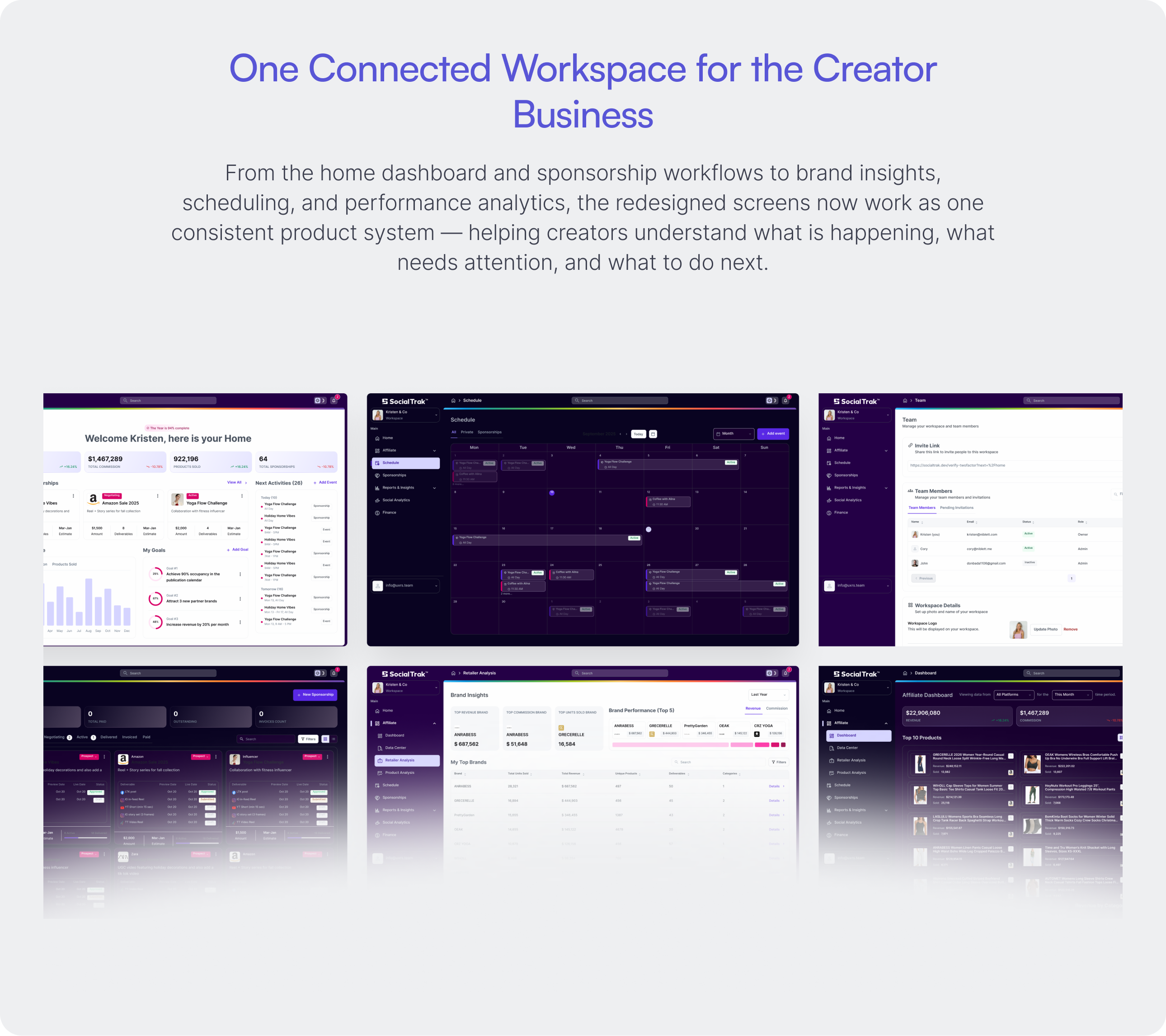 SocialTrak Creator Business Management Platform