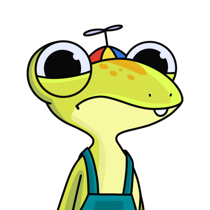 green child lizard with a propeller hat