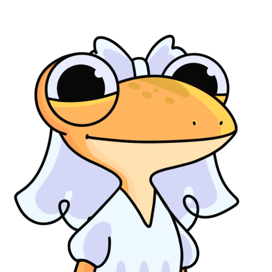 lizard with white bow