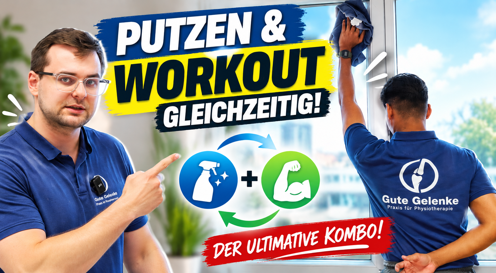 Physiotherapie Bonn: Beweglicher werden beim Fensterputzen und Bodenwischen