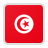Icon of the flag of Tunisia, featuring a red background with a white circle containing a red crescent and a red five-pointed star.
