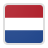 Flag of the Netherlands with horizontal stripes of red, white, and blue.