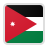 Flag of Jordan featuring horizontal black, white, and green stripes with a red triangle and a white seven-pointed star.