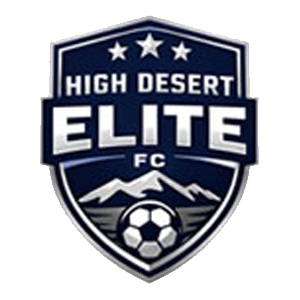 high desert elite fc logo of navy shield with text