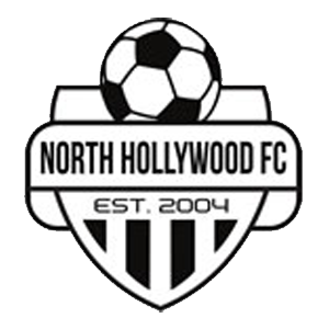 north hollywood fc logo in black and white with soccer ball