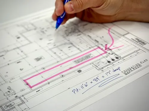 Floor plan for a residential bowling alley