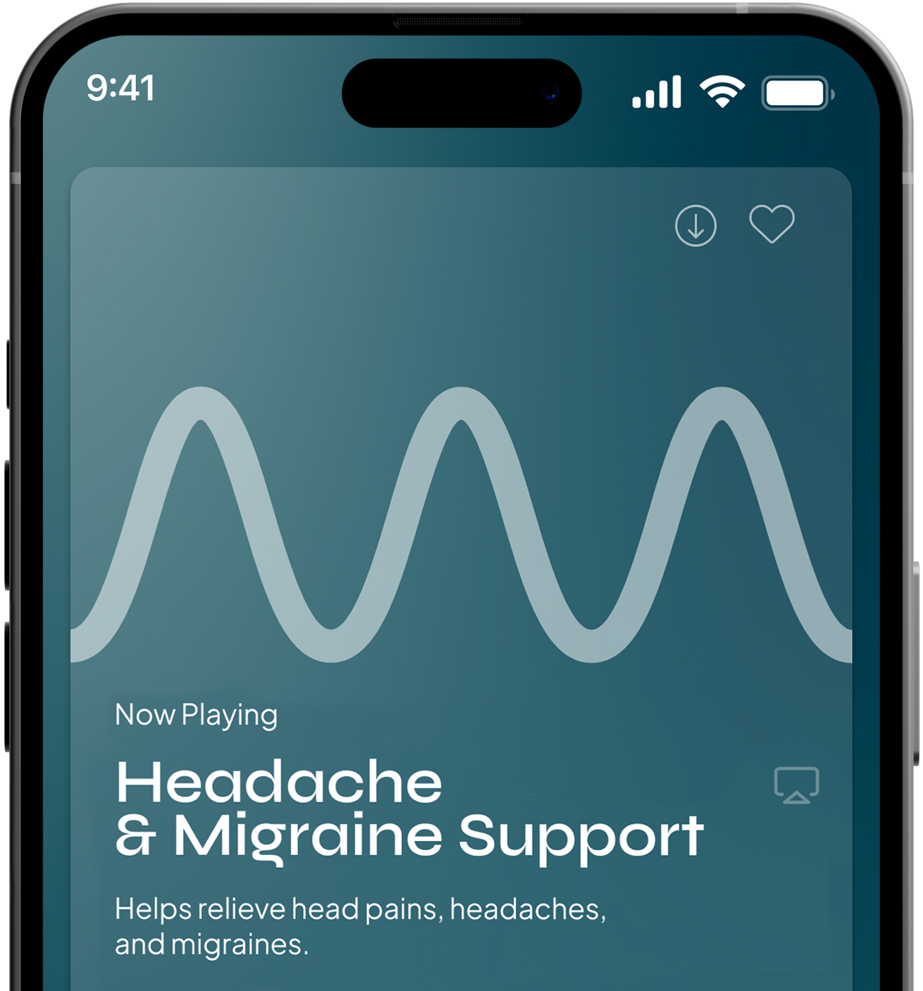Smartphone screen showing the Soaak app with Anti-Anxiety frequency actively playing