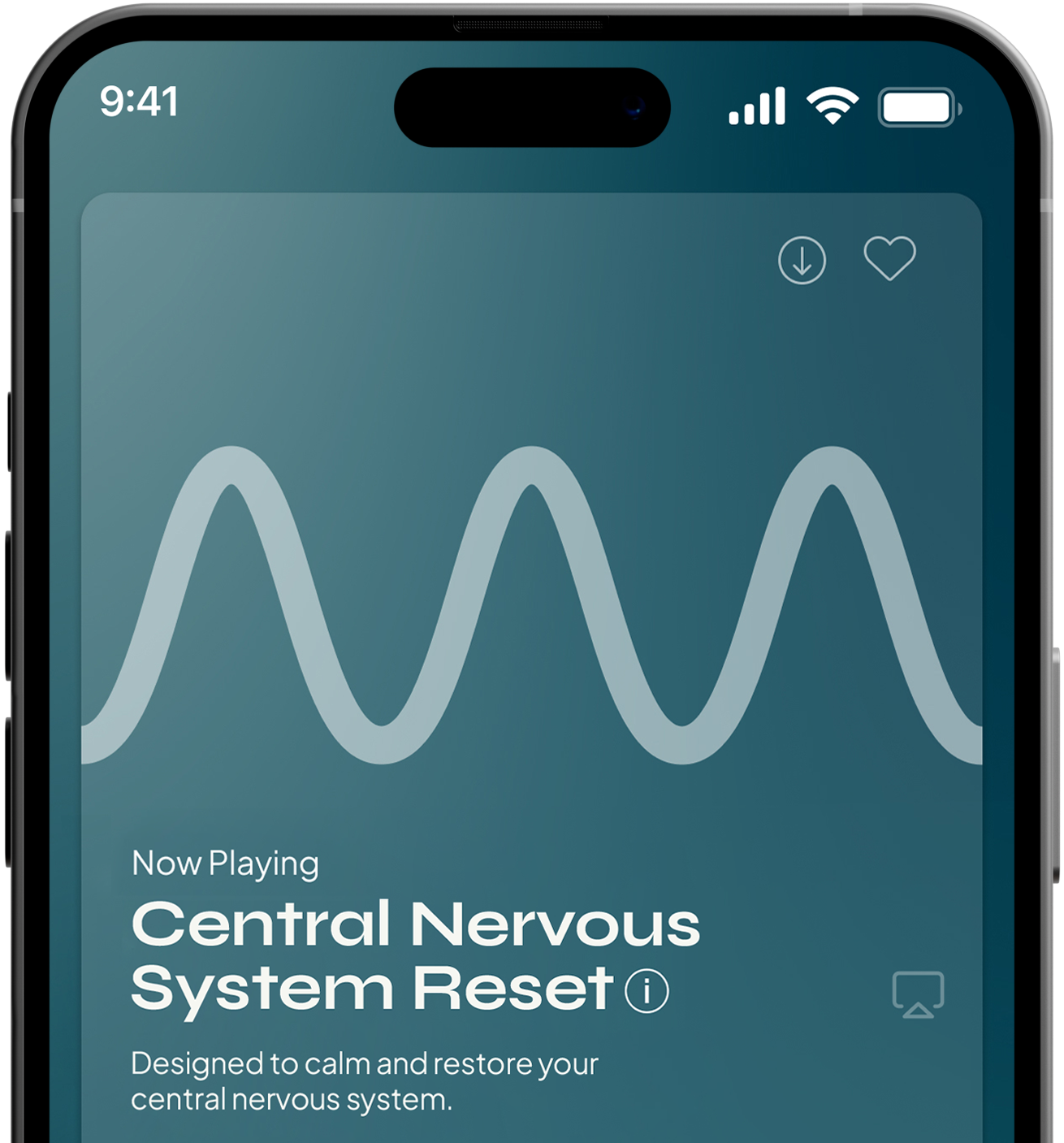 Smartphone screen showing the Soaak app with Anti-Anxiety frequency actively playing