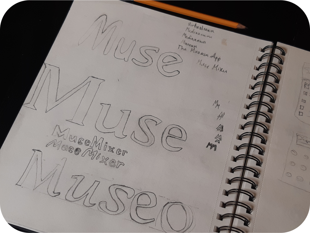 Wordmark exploration sketch 1.