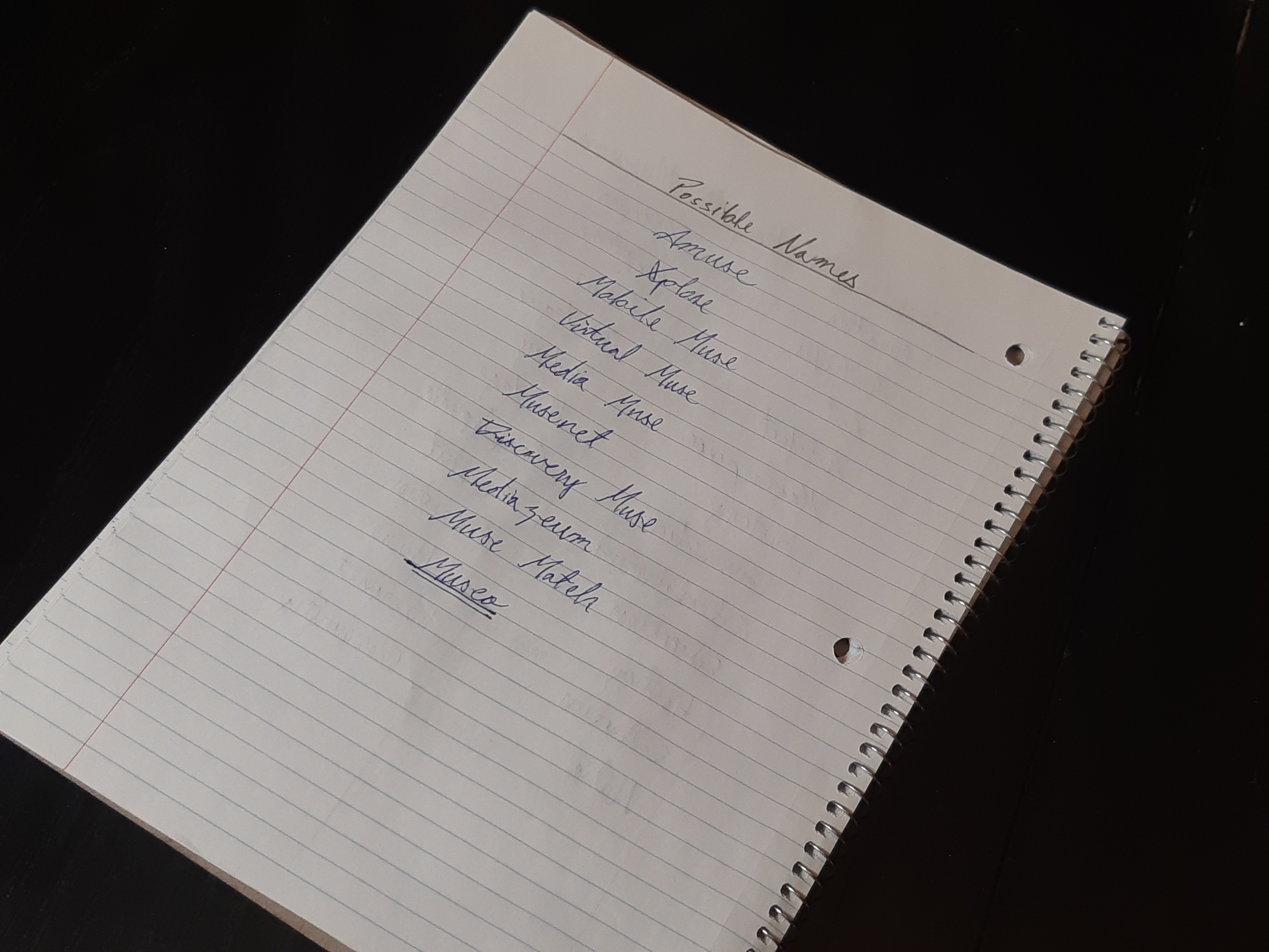 A list of possible names for Museo.