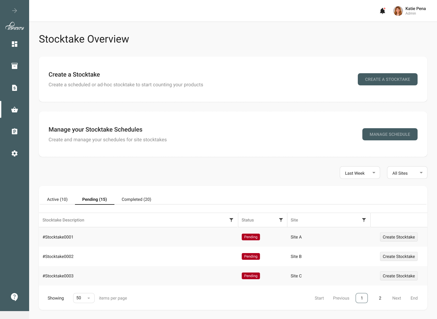 Triquestra stocktake overview design