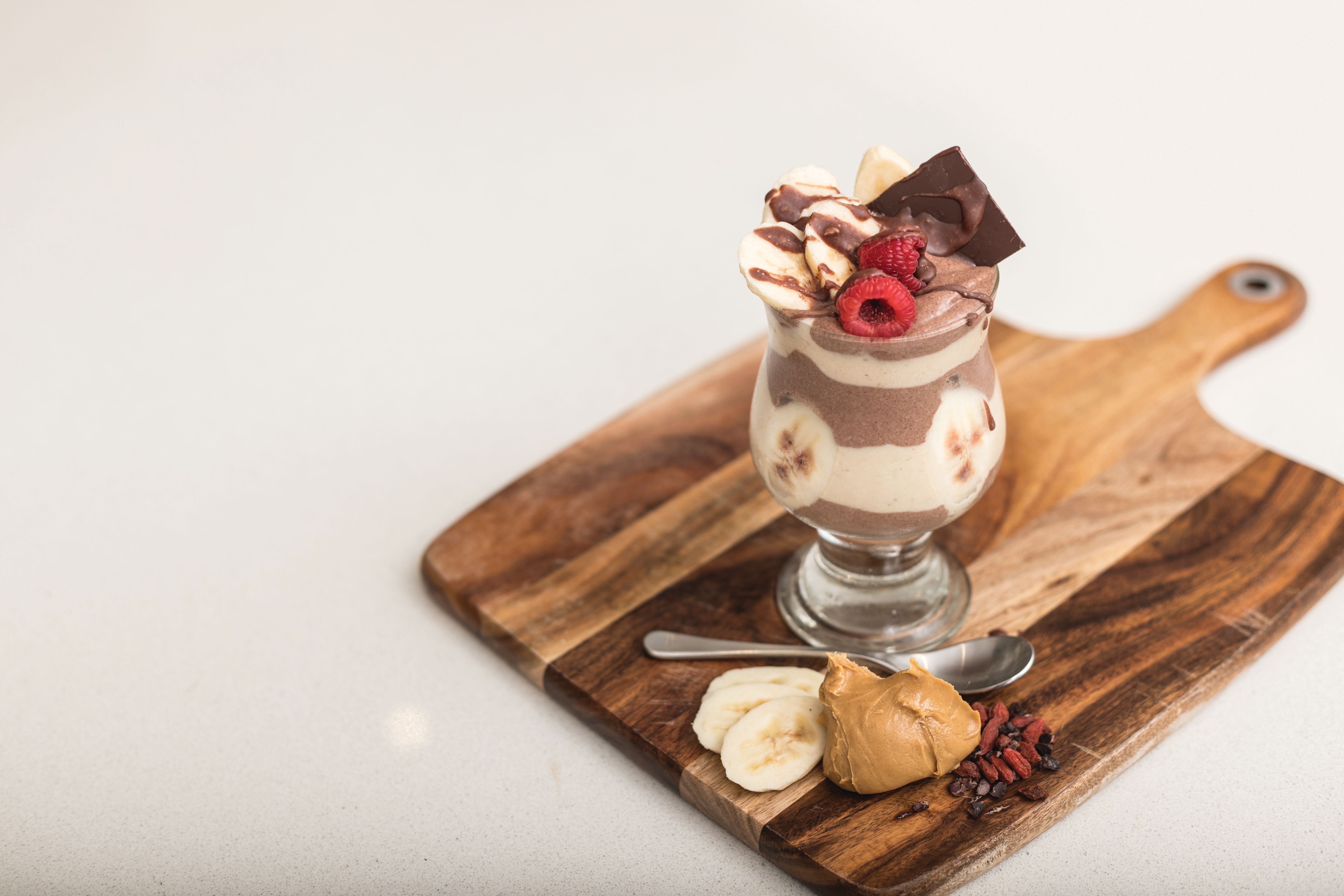 Cacao and Peanut Butter Layered Smoothie