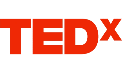 Logo TEDx entièrement en rouge.