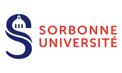 Logo de Sorbonne Université avec un S stylisé bleu et un dôme rouge à gauche, texte en rouge à droite.