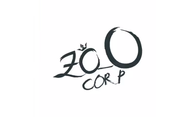Logo stylisé noir de Zoo Corp avec une couronne au-dessus du premier O.