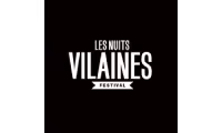 Logo du festival Les Nuits Vilaines avec texte blanc sur fond noir.