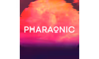 Logo PHARAONIC in white letters over a sunset background with warm colors.