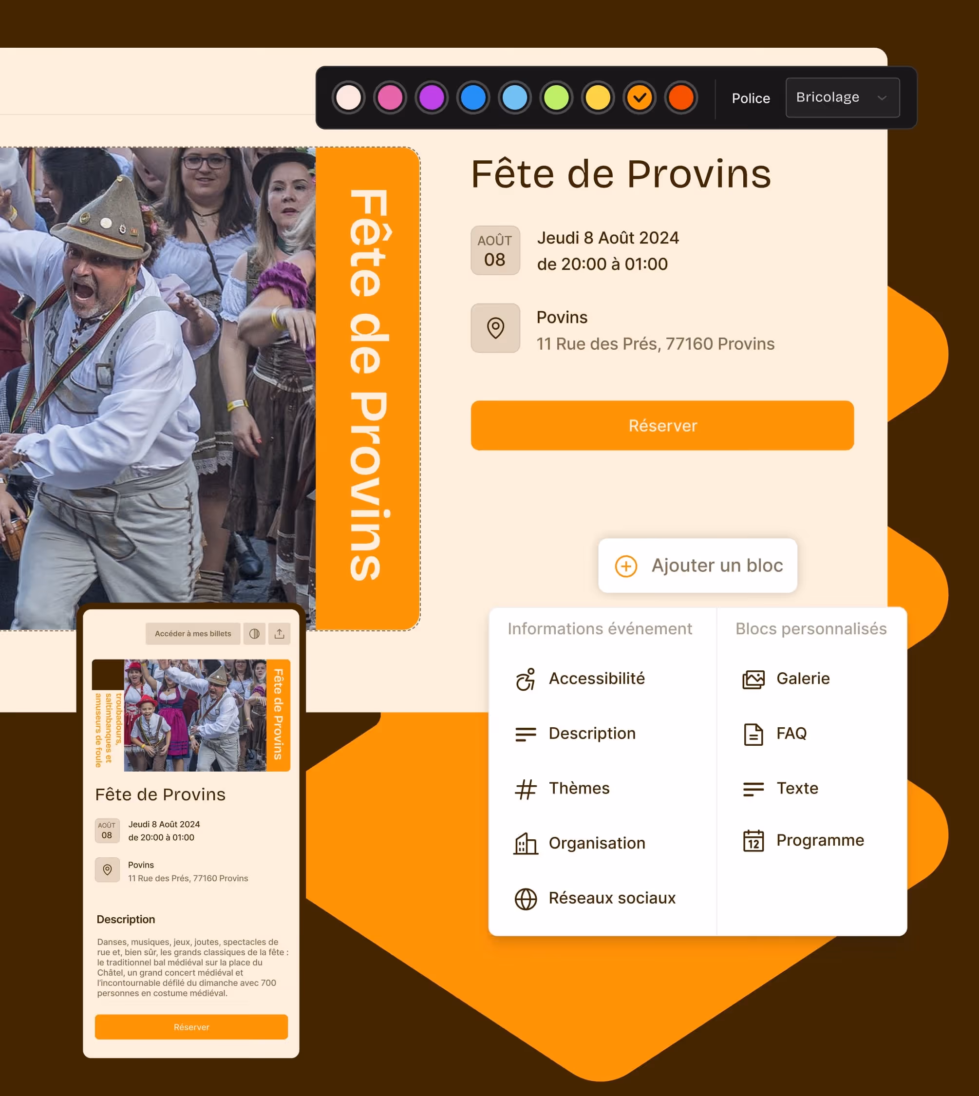 Photo d organisateur lors d une fête en plein air