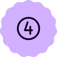 Icône violette avec un cercle ondulé et le chiffre 4 au centre.