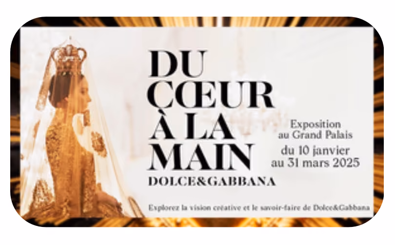 Visuel de l'exposition Du Cœur à la Main, Dolce&Gabbana, au Grand Palais.
