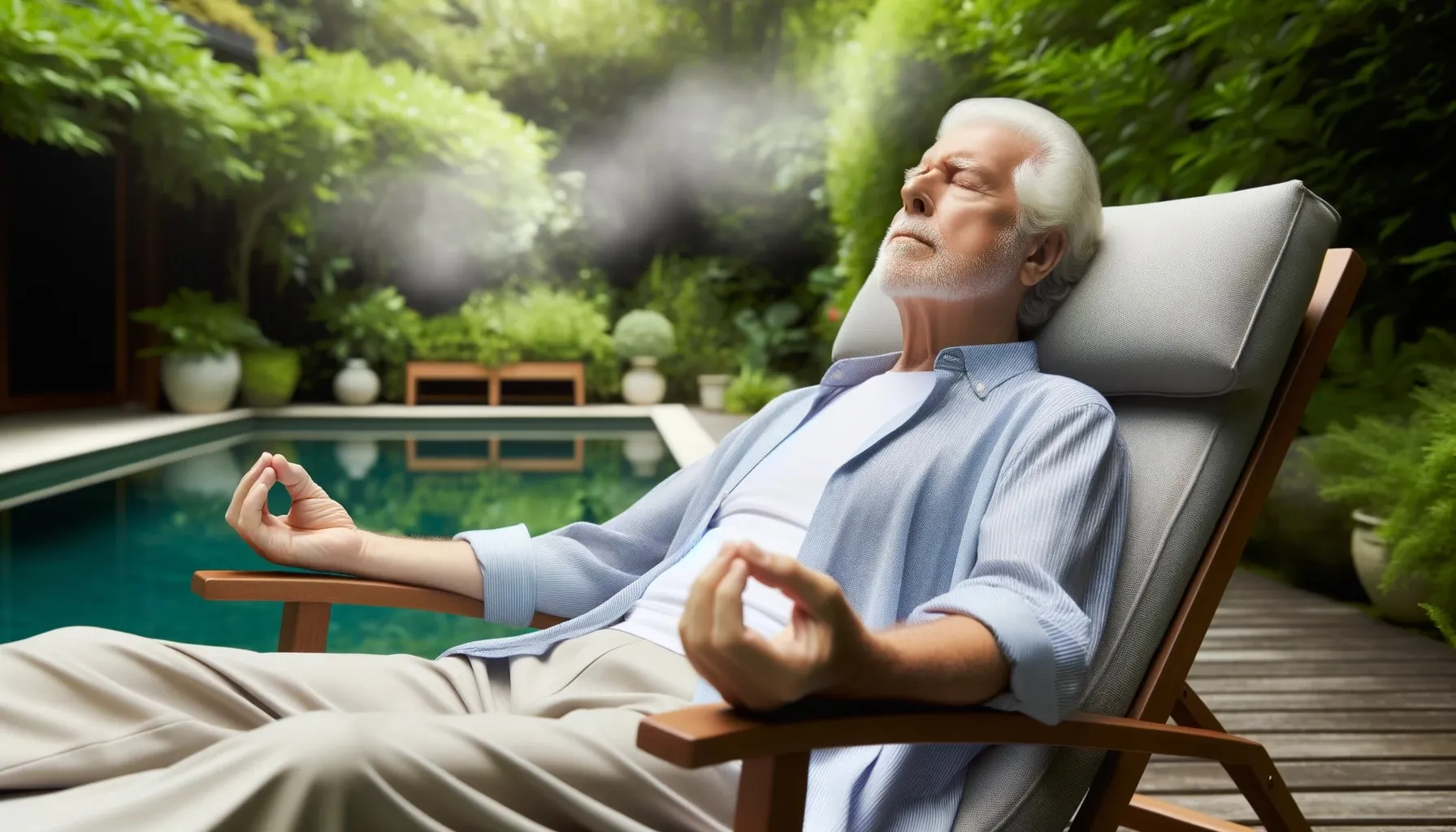 homme allongé sur un fauteuil en séance de relaxation