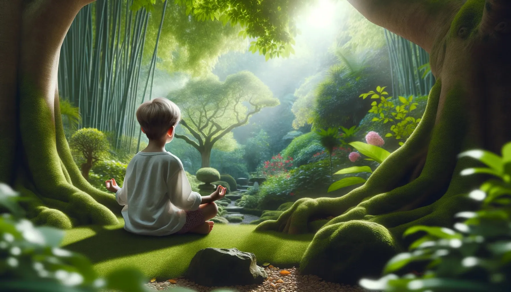 enfant entrain de méditer
