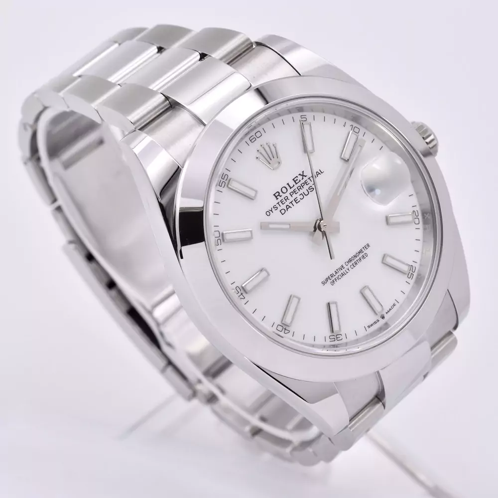 Front Left image of the Rolex Datejust 41mm White 2025 126300