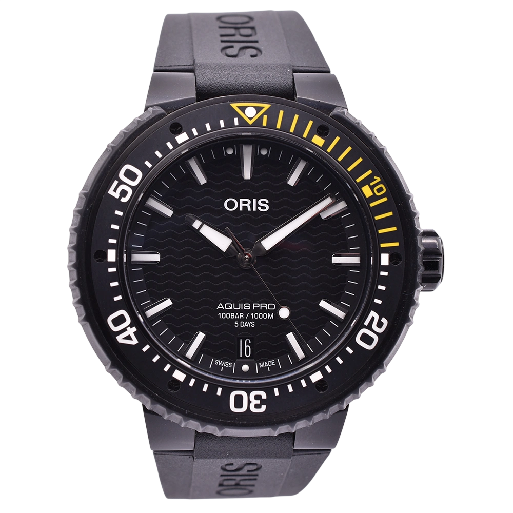 An image of the Oris Aquis Pro Date 49.5mm DLC 01 400 7767 7754-07 426 64BTEB