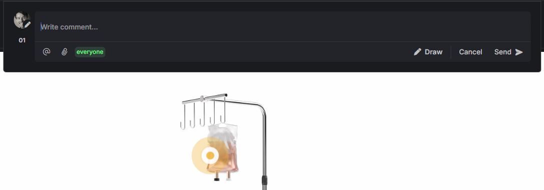 Krock.io Kommentar verfassen: Klicke in das Bild hinein: Setze einen Punkt an der Stelle, die dir nicht gefällt.