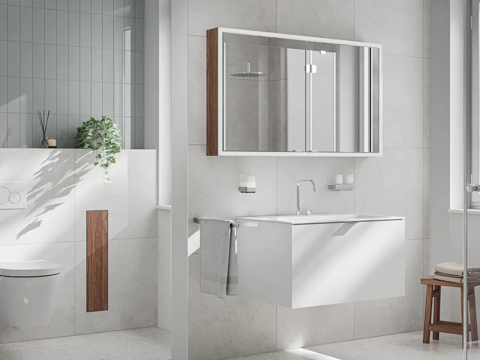 Prime Slim Badezimmerschrank mit Loft Accessoires 3D Visualisierungen von Studio Kalz