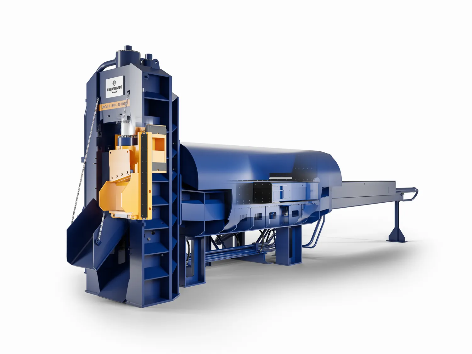 NxtCut Schrottschere von Lindemann Durchsicht der Maschine von rechts