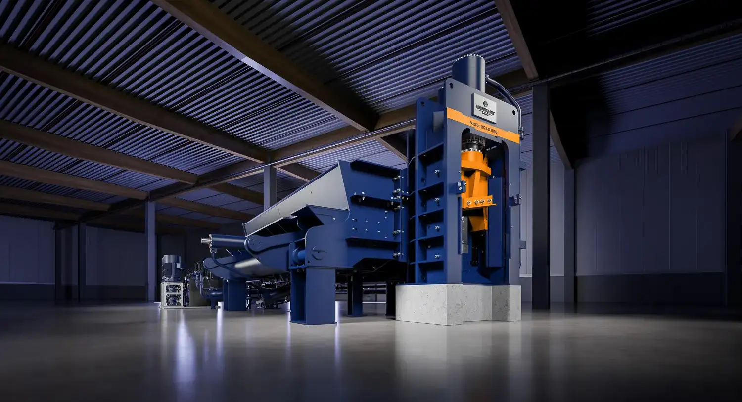 NxtCut Schrottschere von Lindemann in einer Halle