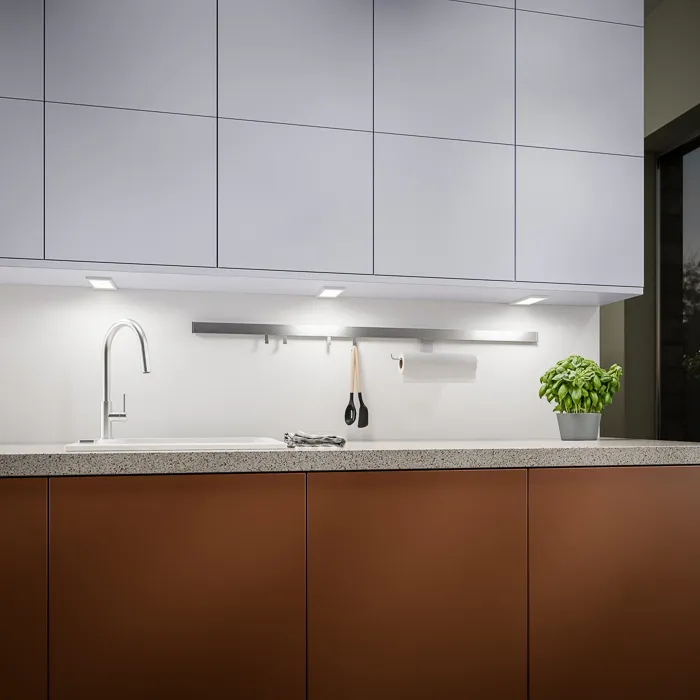 3D Milieus von Naber Lumica Unterboden Leuchten in einer Feng Shui Design Küche