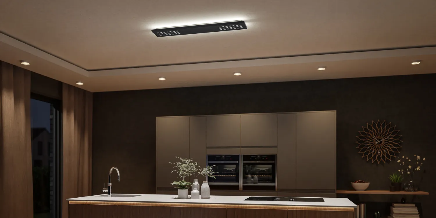 Plafoniera Farbwechsel LED in einer Modernen Küche,