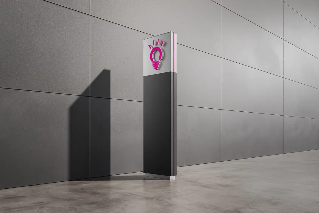 LED Werbepylone von Rosen bei Tag Outdoor Rendering