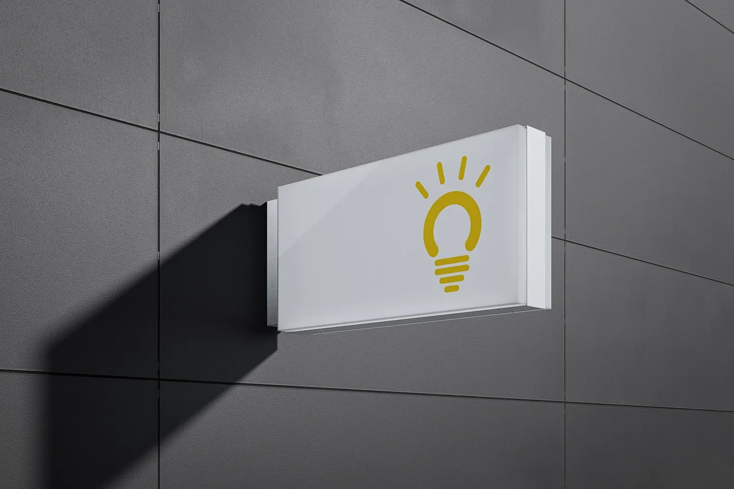 LED Werbeelement von Rosen bei Tag Outdoor Rendering an einer Hauswand