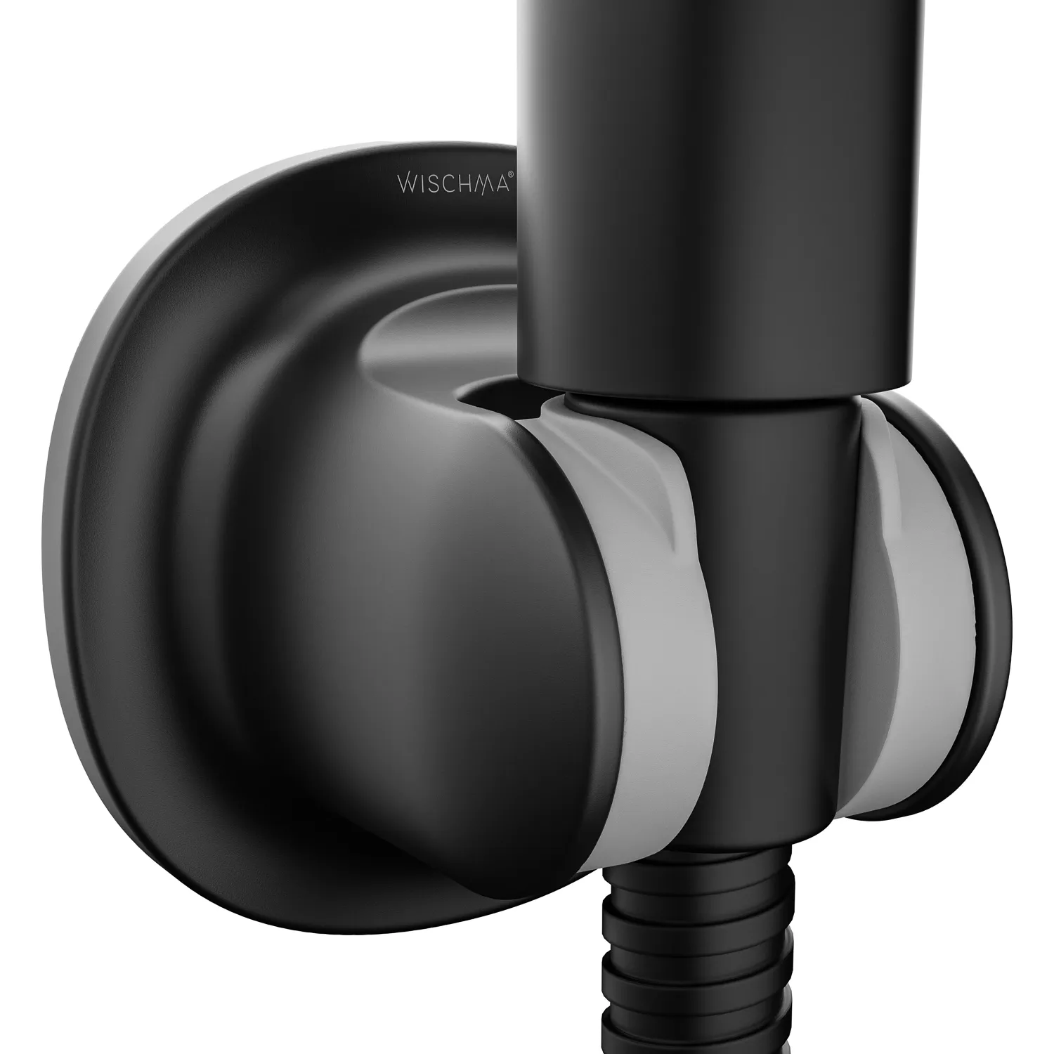 Amazon Duschkopfhalterung in Schwarz  - Freisteller Detailaufnahme der Halterung